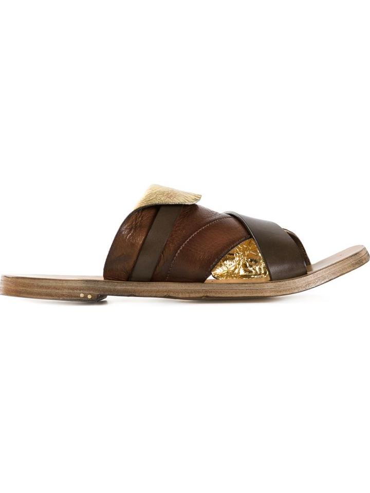 Silvano Sassetti Crisscross Strap Sandals, Women's, Size: 36, Brown, Leather