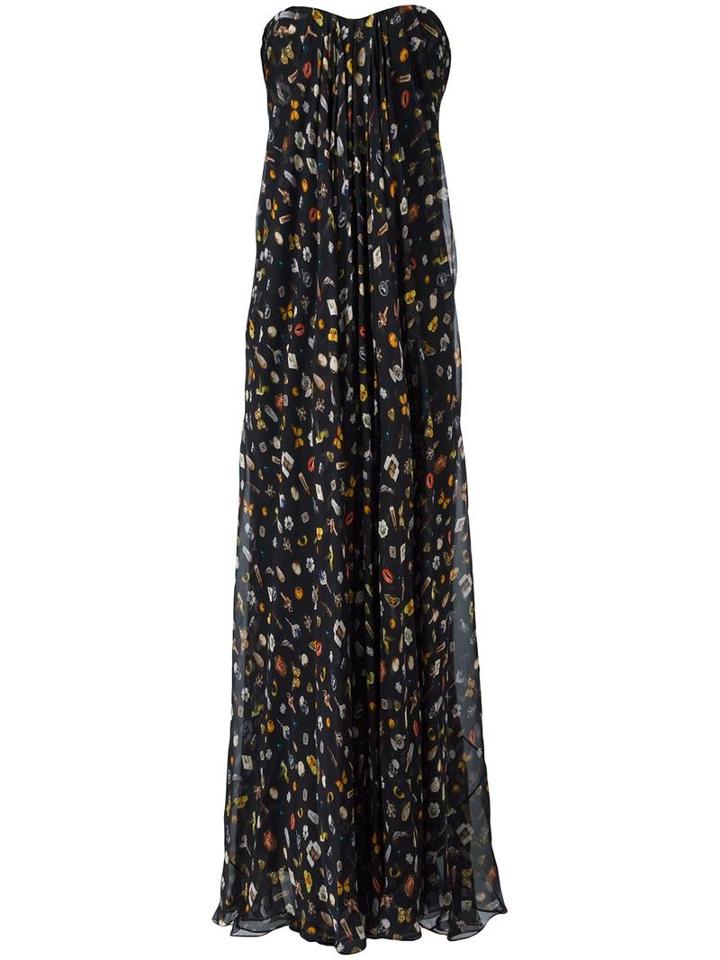 Alexander Mcqueen Obsession Draped Bustier Gown, Women's, Size: 42, Black, Silk/polyamide/spandex/elastane