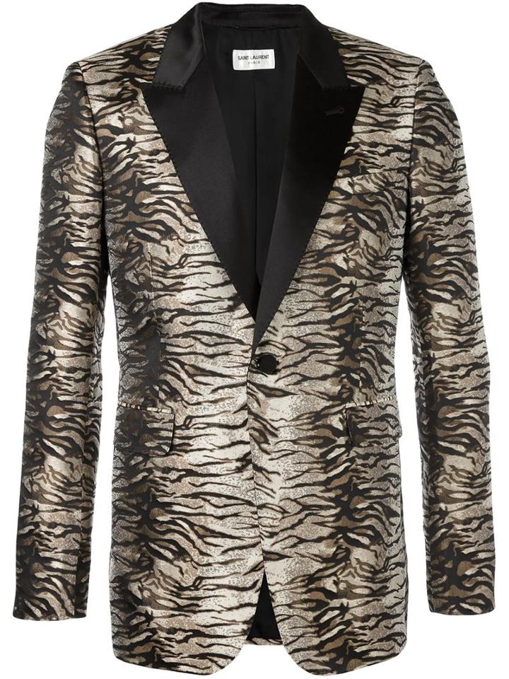 Saint Laurent Jacquard Tiger Print Blazer