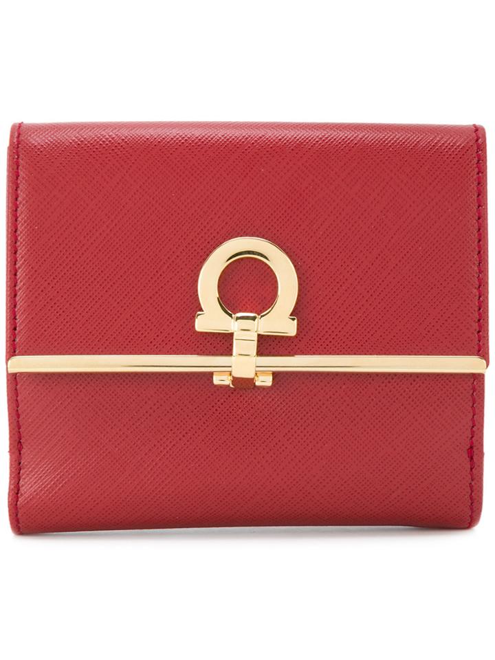 Salvatore Ferragamo Gancio French Wallet - Red