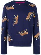 Ps By Paul Smith Cheetah Print Sweatshirt, Men's, Size: Large, Blue, Cotton