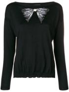 Blugirl Sequin Bow Detail Top - Black