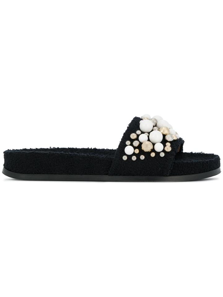 Aquazzura Bon Bon Slides - Black