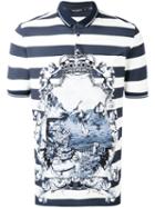 Dolce & Gabbana - Printed Polo Shirt - Men - Cotton - 50, Blue, Cotton