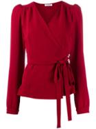 P.a.r.o.s.h. Wrap V-neck Blouse - Red