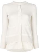 Moncler Layered Flared Hem Cardigan - Nude & Neutrals