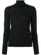 Antonio Berardi Stud Embellished Roll Neck Jumper, Women's, Size: 42, Black, Virgin Wool