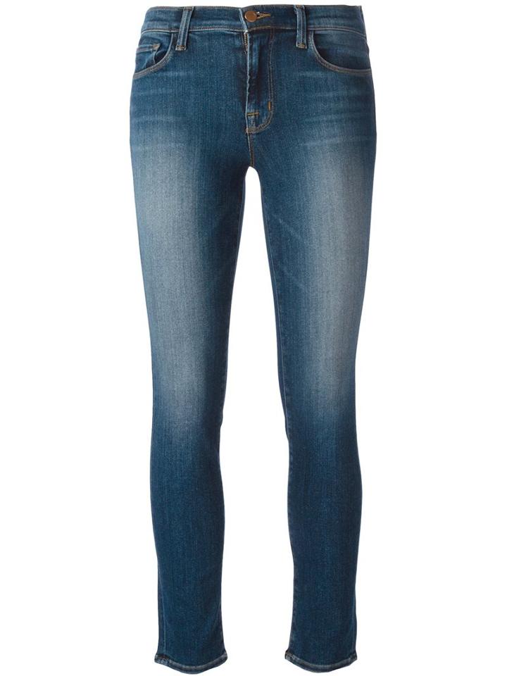 J Brand Cropped Skinny Jeans, Women's, Size: 30, Blue, Cotton/polyester/spandex/elastane/viscose