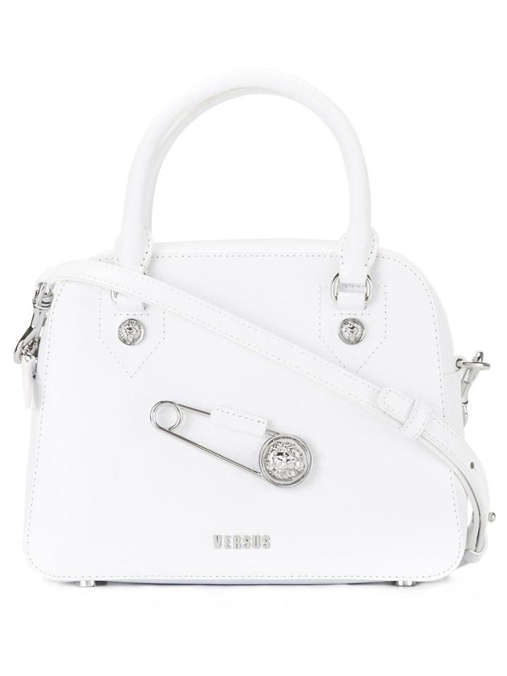 Versus Oversized Pin Detail Tote - White