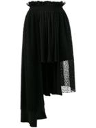 Parlor Asymmetric Flared Skirt - Black