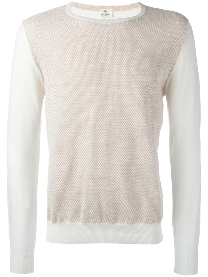 Borrelli Round Neck Jumper, Men's, Size: 52, Nude/neutrals, Cotton