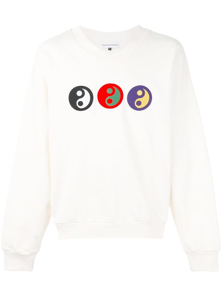 Gosha Rubchinskiy - Yin Yang Sweatshirt - Men - Cotton - S, Nude/neutrals, Cotton