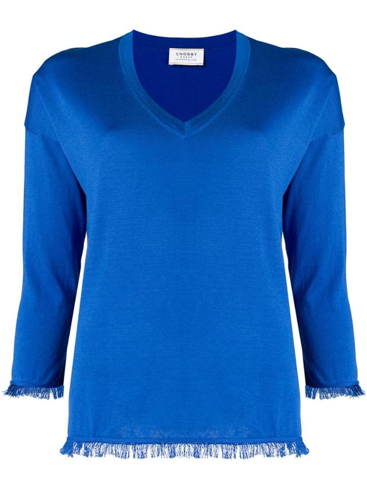Snobby Sheep V Neck Sweatshirt - Blue