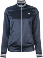 Adidas - Striped Detailing Track Jacket - Women - Polyester/spandex/elastane - L, Blue, Polyester/spandex/elastane