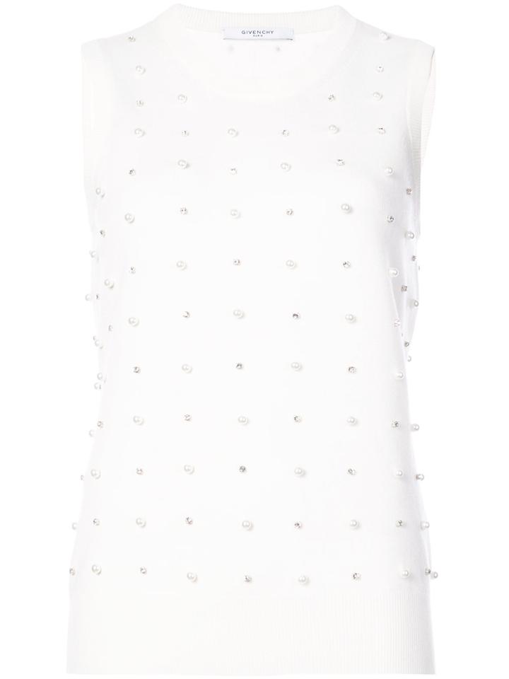 Givenchy Pearl Embellished Tank Top - White