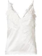 Ermanno Scervino Lace Trim Satin Camisole Top - White