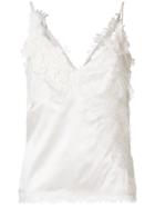 Ermanno Scervino Lace Trim Satin Camisole Top - White