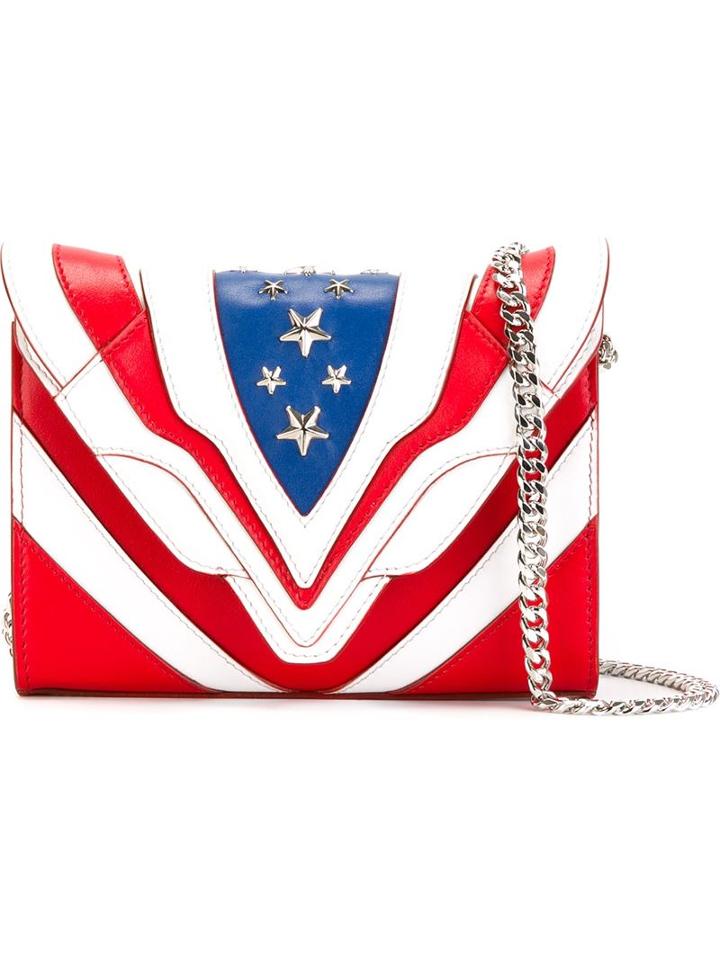 Elena Ghisellini Felina Stars Shoulder Bag, Women's, Red, Calf Leather
