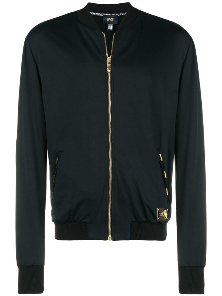 Cavalli Class Zipped Bomber Jacket - Black