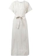 Cristaseya - Striped Caftan Dress - Women - Cotton - M, Women's, White, Cotton