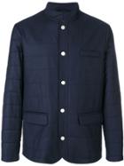 Eleventy Padded Buttoned Jacket - Blue