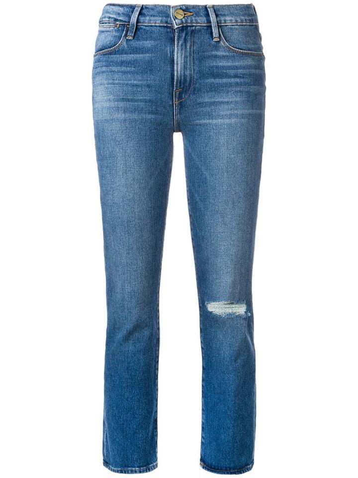 Frame Cropped Skinny Jeans - Blue