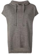 Federica Tosi Cap Sleeve Hoodie - Grey