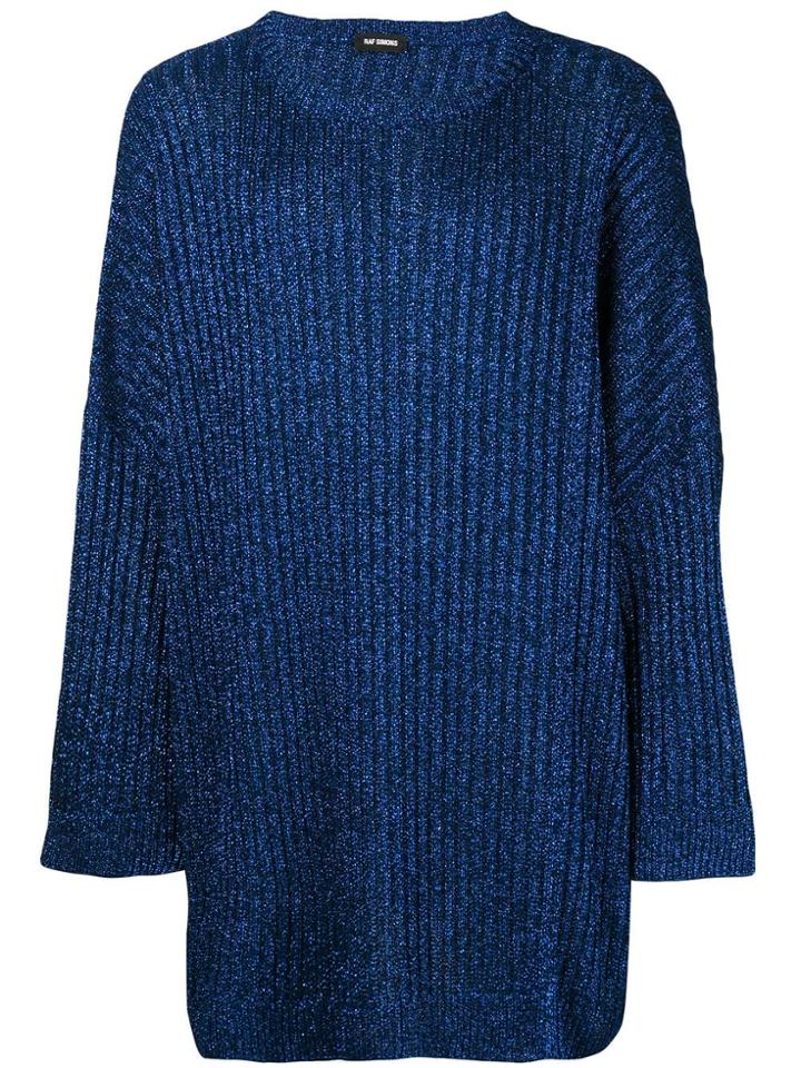 Raf Simons Oversized Ribbed-knit Sweater - Blue