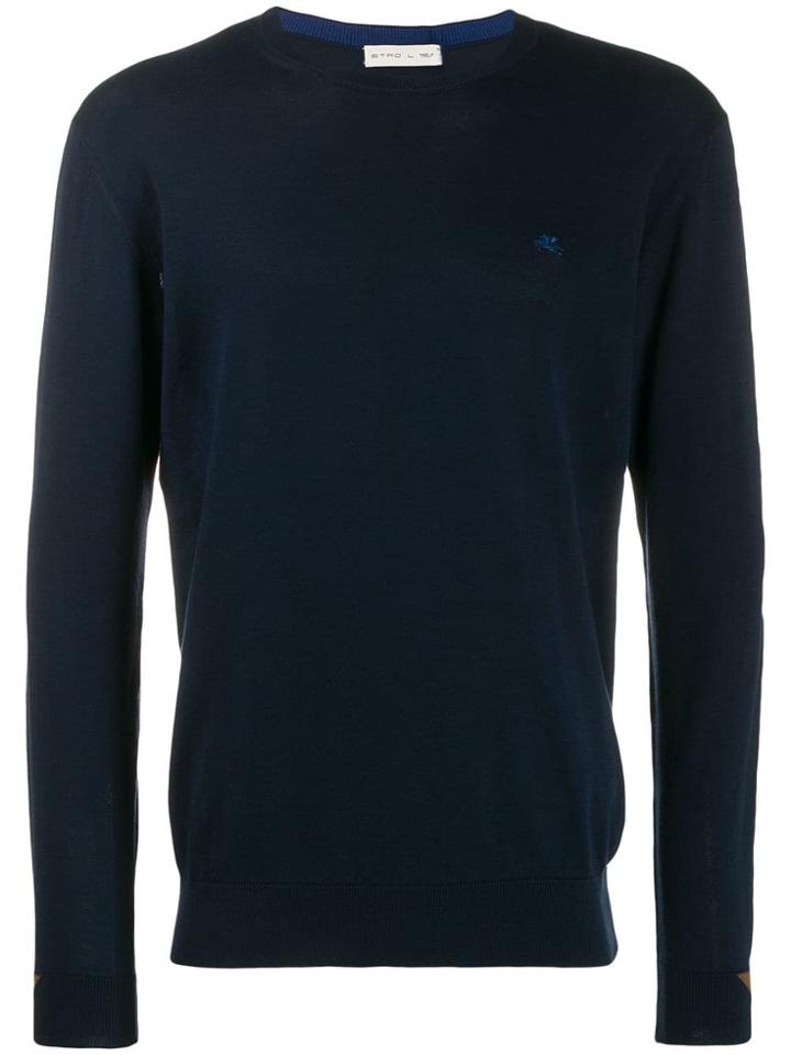 Etro Sleeve Detail Knit Jumper - Blue