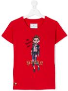 Philipp Plein Junior My Fashion Show Diamante T-shirt - Red
