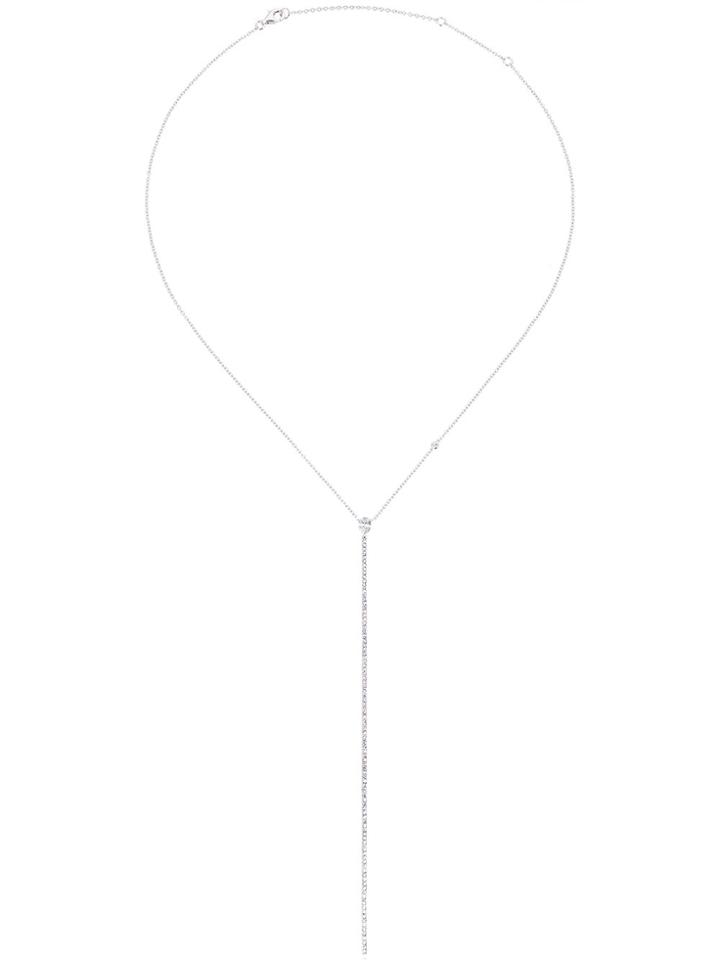 Shay Elongated Diamond Teardrop Stick Necklace - White