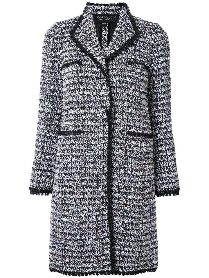 Giambattista Valli Tweed Long Coat, Women's, Size: 40, Black, Acrylic/polyamide/polyester/virgin Wool