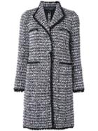 Giambattista Valli Tweed Long Coat, Women's, Size: 40, Black, Acrylic/polyamide/polyester/virgin Wool