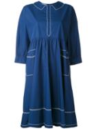Maison Kitsuné - 'maiko' Flowing Dress - Women - Cotton - 36, Blue, Cotton