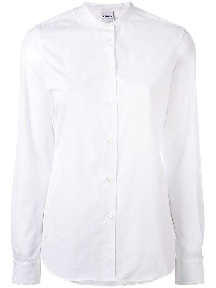 Aspesi - Collarless Shirt - Women - Cotton - 38, White, Cotton