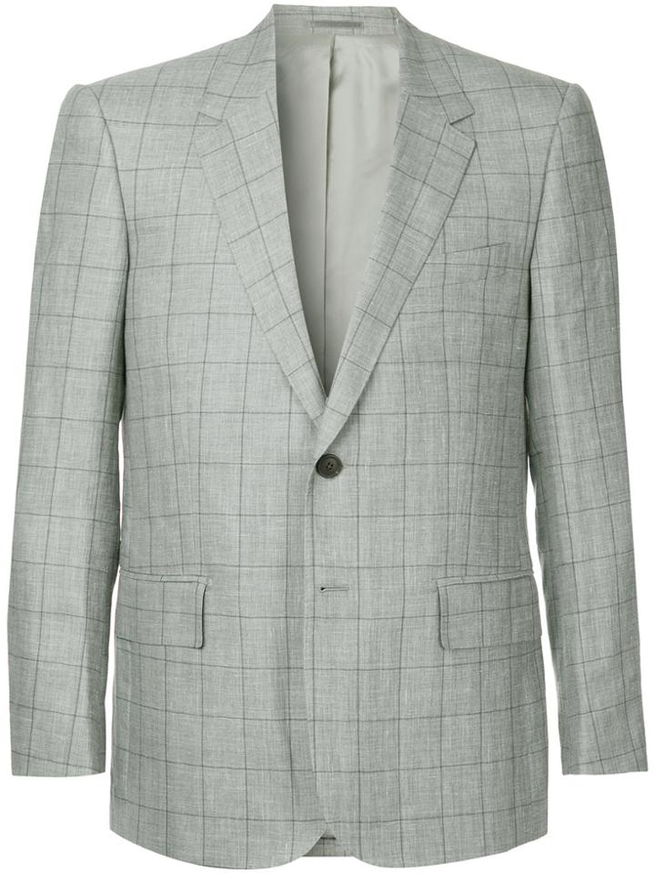 Gieves & Hawkes Check Fitted Blazer - Grey