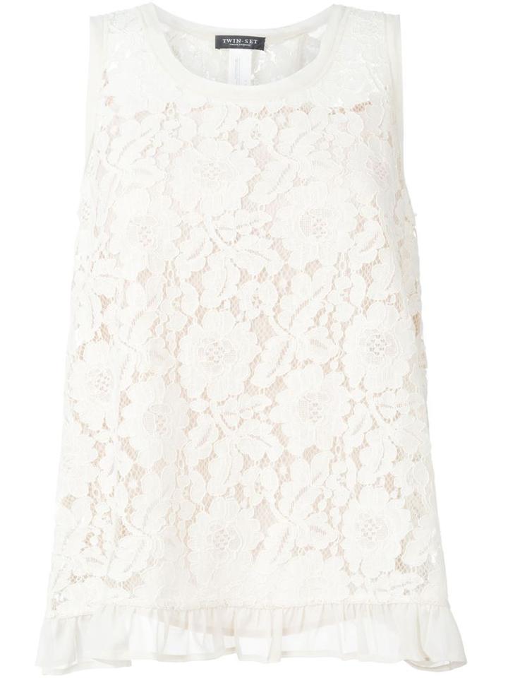 Twin-set Floral Lace Tank Top