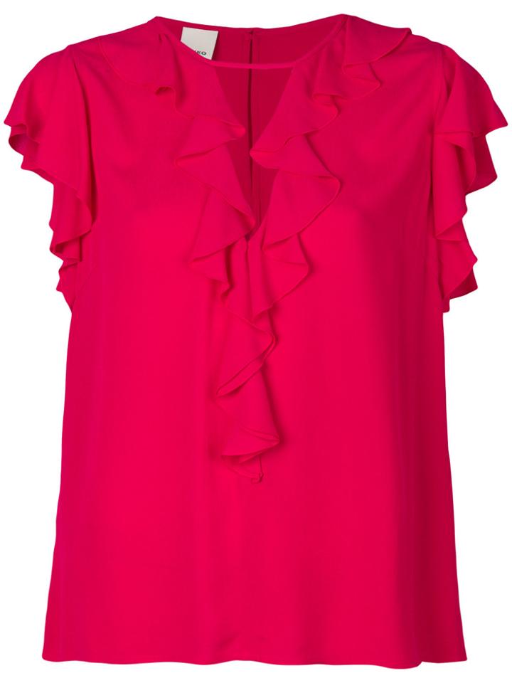 Pinko Ruffled Blouse - Pink & Purple