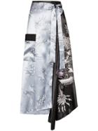 Rave Review Lili Embroidered Asymmetric Wrap Skirt - Black