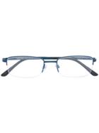 Giorgio Armani Half Rim Rectangle Glasses - Blue