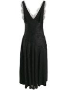 Alexa Chung Damask Satin Slip Dress - Black