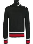 Just Cavalli Roll Neck Logo Sweater - Black