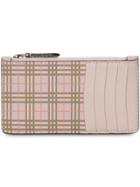 Burberry Small Scale Check And Leather Card Case - Pink