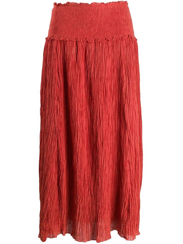 Zimmermann Ruched Long-length Skirt - Orange