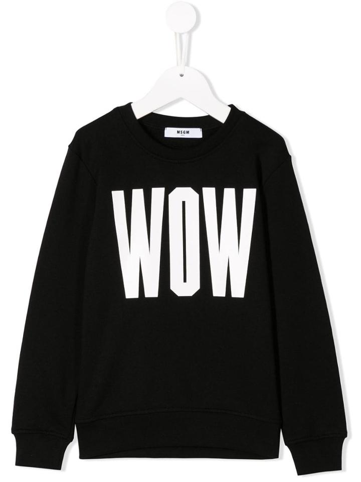 Msgm Kids Printed Sweatshirt - Black