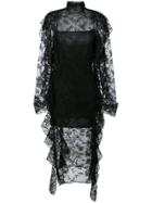 Christopher Kane Long Sleeve Lace Teeth Dress - Black