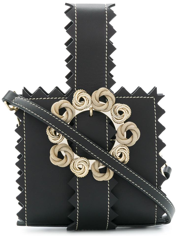 Jacquemus Pointed Edge Buckle Tote - Black