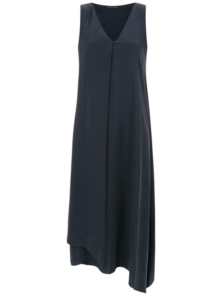 Gloria Coelho Asymmetric V-neck Dress - Blue