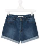 Philosophy Di Lorenzo Serafini Kids Poppy Patch Denim Shorts - Blue