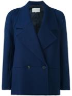 L'autre Chose Double Breasted Blazer, Women's, Size: 44, Blue, Cotton/polyamide/polyester/viscose